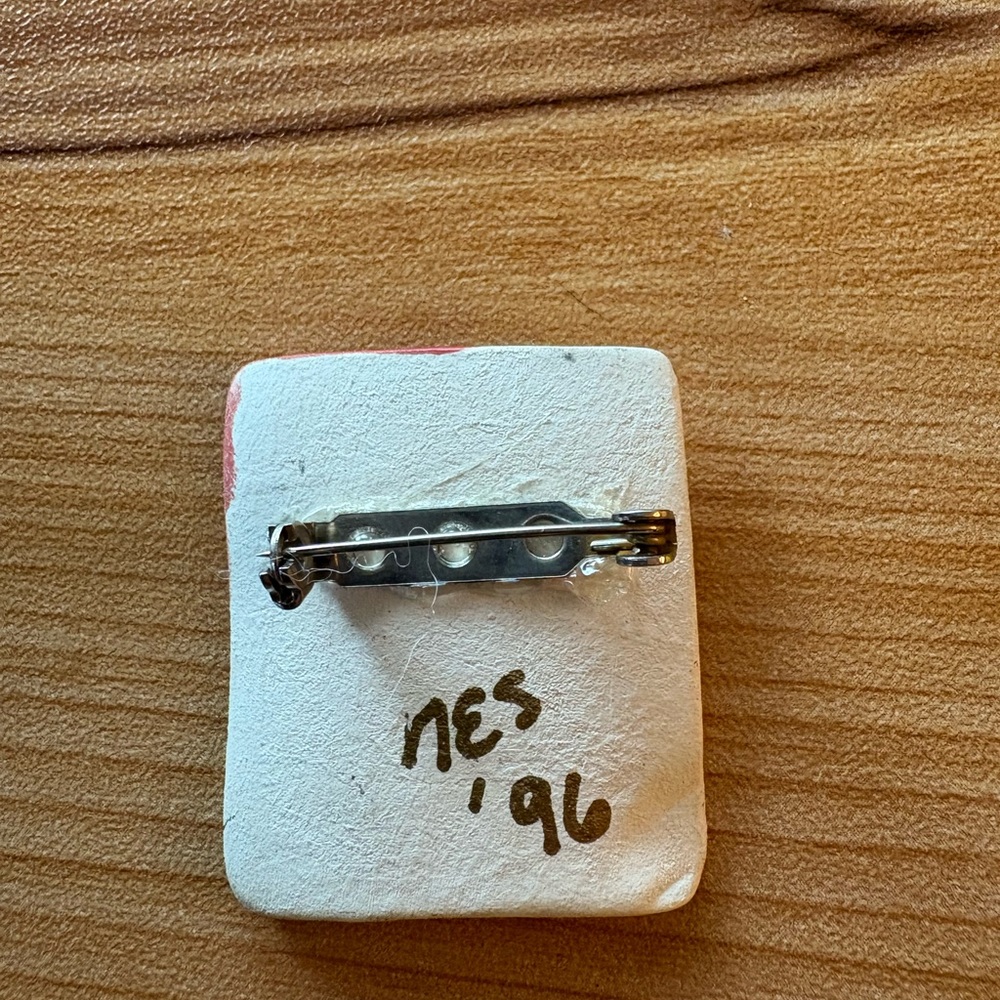 Handcrafted Ceramic Face Brooch - Picture 2 of 2